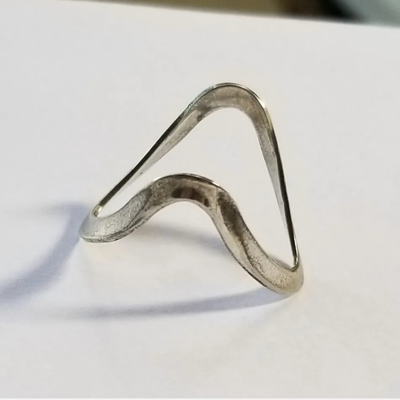 Vintage Sterling Silver abstract design ring unique unusual signed - Picture 6 of 11